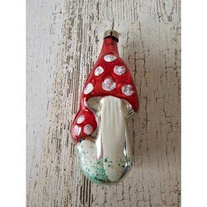 Vintage mushroom Mercury glass ornament Xmas tree mini